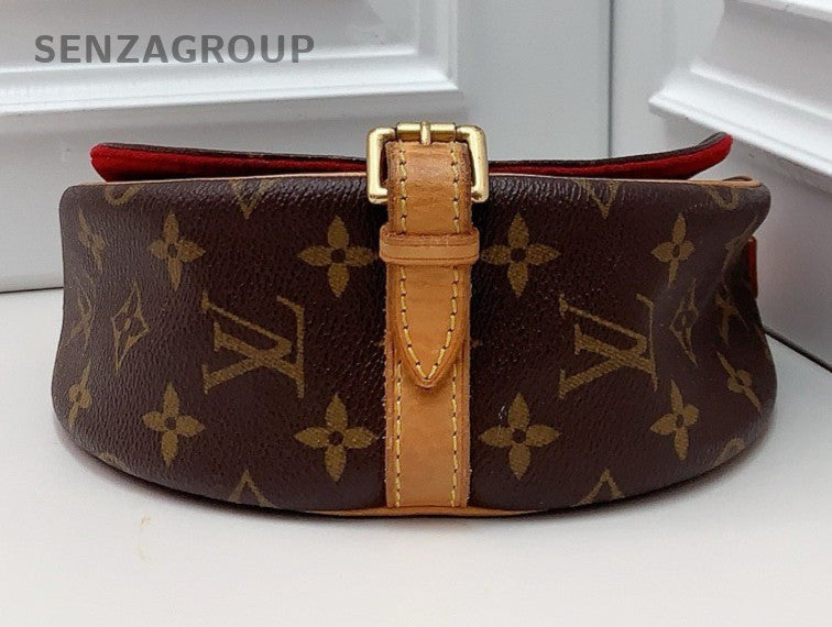 Louis Vuitton Monogram Vintage Red Brown Shoulder Bag Used Women Classic