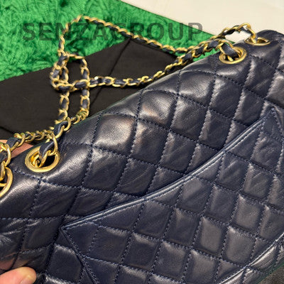 Chanel Classic Flap Navy Blue Quilted Chain Shoulder Bag