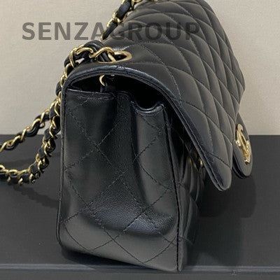 Chanel Classic Flap Black Gold Chain Shoulder Crossbody Bag