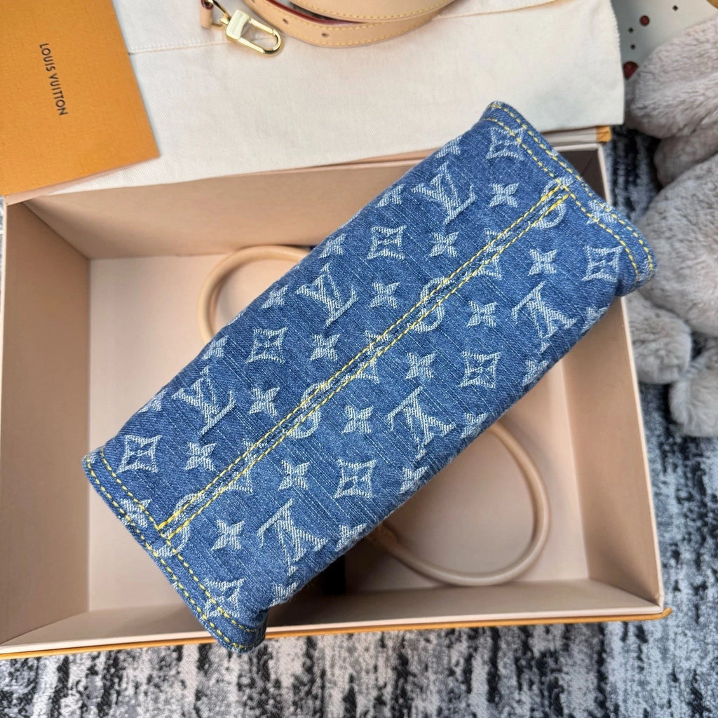 Louis Vuitton Blue Denim Onthego PM Small Tote Bag For Women