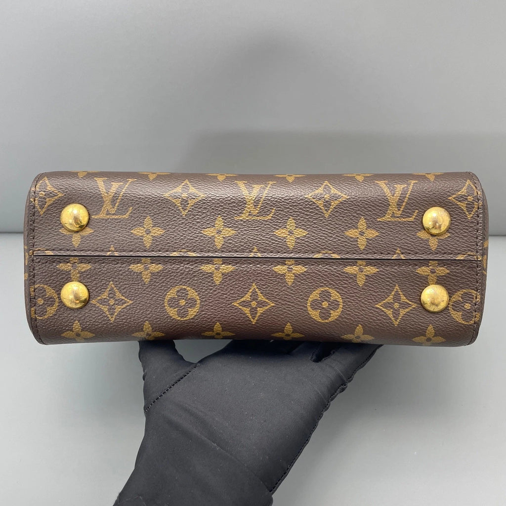 Louis Vuitton Monogram BB Top Handle Crossbody Bag Brown Gold Women Classic