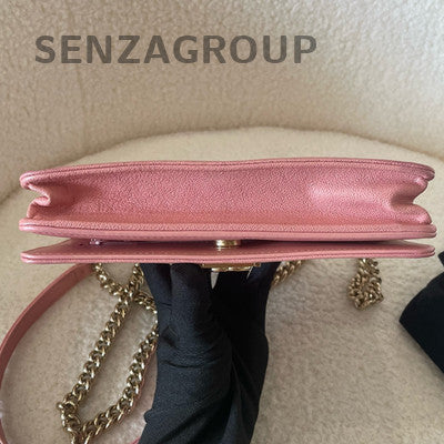 Chanel LeBoy Pink Gold Hardware Chain Shoulder Crossbody Bag