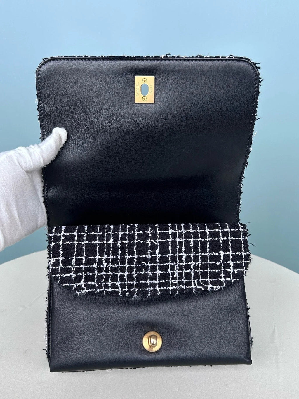 Chanel Small Business Top Handle Crossbody Bag Black Women Classic