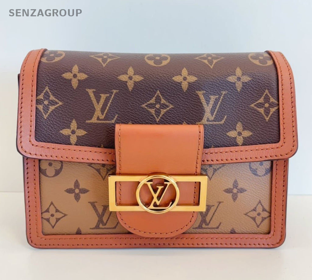 Louis Vuitton Dauphine Monogram Shoulder Bag Brown Gold Used Women Classic