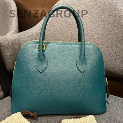 Hermès Bolide 25 Bag Evercolor Leather Green Gold Women's Handbag Shoulder Bag