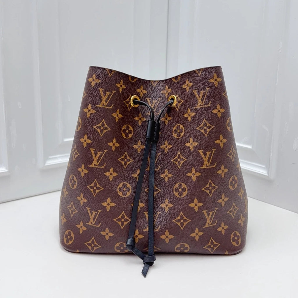 Louis Vuitton NeoNoe Bucket Monogram Shoulder Bag Crossbody Brown Gold Women