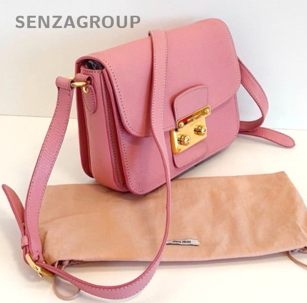 Miumiu Pig Nose Sakura Pink Shoulder bag Crossbody Women Almost Brand NEW
