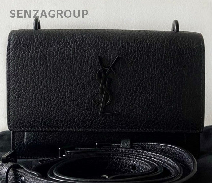Saint Laurent Sunset So Black Mini Shoulder Bag Used Women Classic Designer