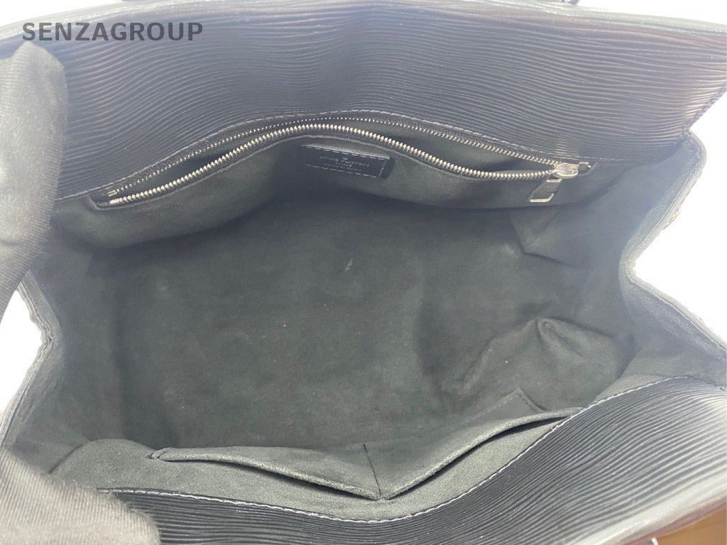 Louis Vuitton Epi 2Way Top Handle Bag Crossbody Black Silver Used Women Classic
