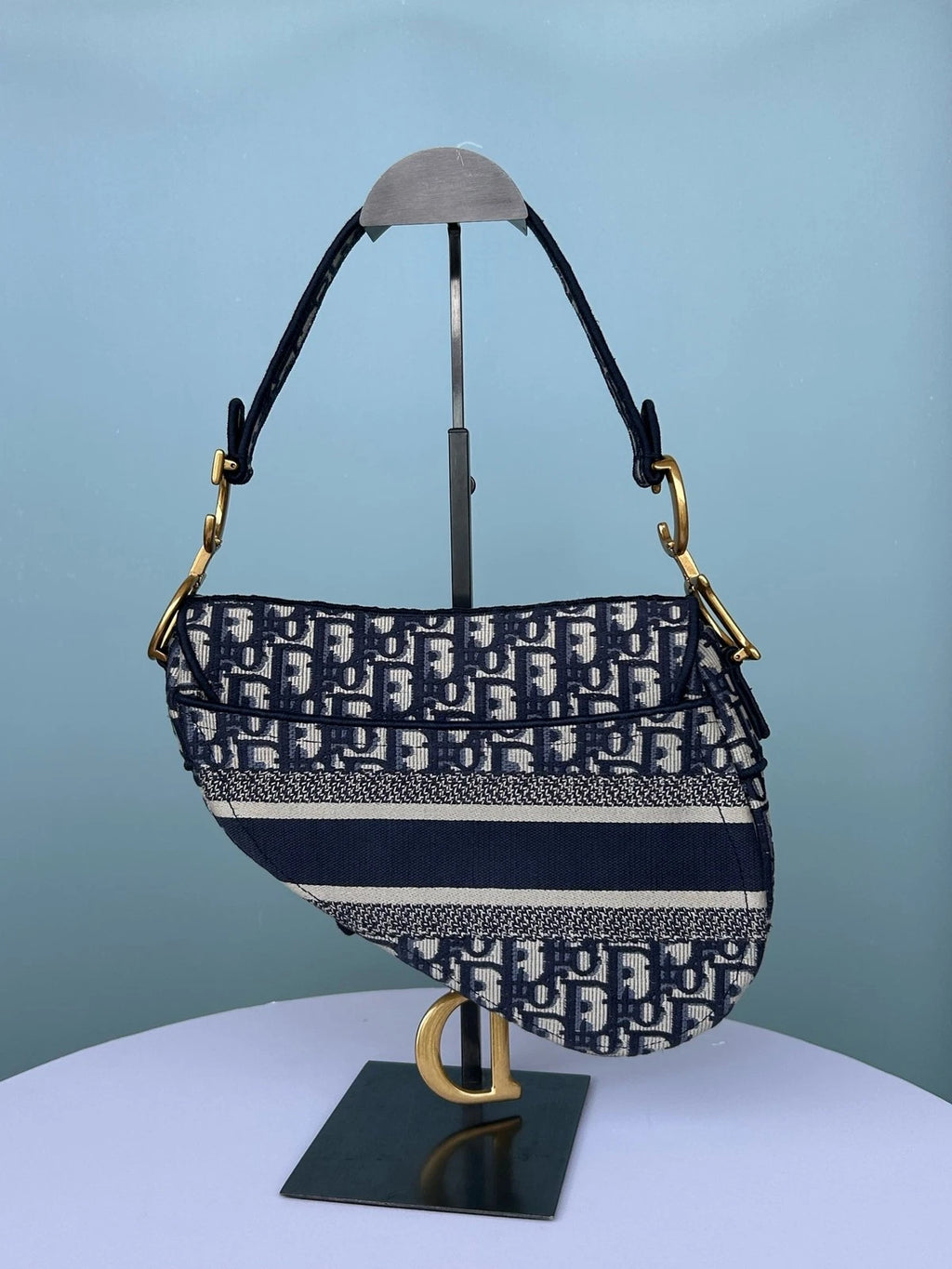 Dior Saddle Blue Shoulder Bag Crossbody Excellent