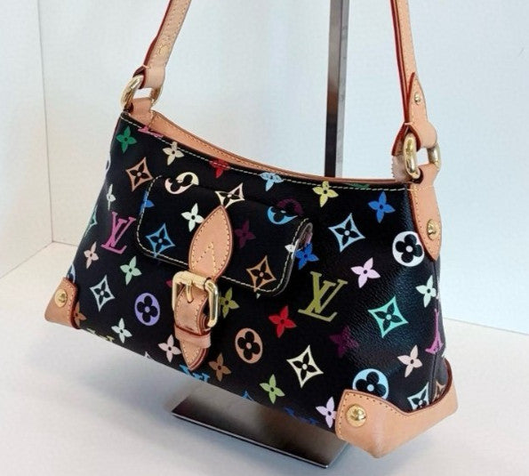 Louis Vuitton Black Multicolor Monogram Shoulder Bag Used Women Classic Vintage