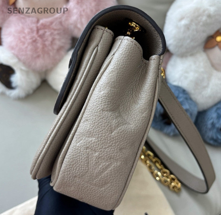 Louis Vuitton Marceau Chain Shoulder Bag Gray Gold Used Women Classic Fashion