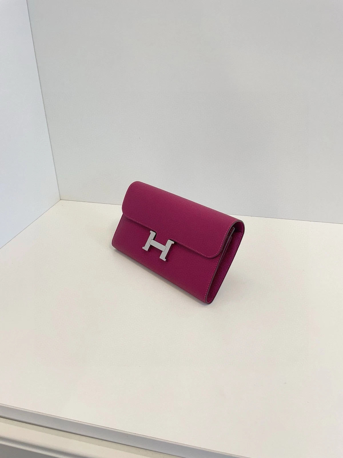 Hermes Constance Long Wallet Purple Silver For Women