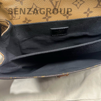 Louis Vuitton Monogram Canvas Pochette Metis Crossbody Bag Brown Gold