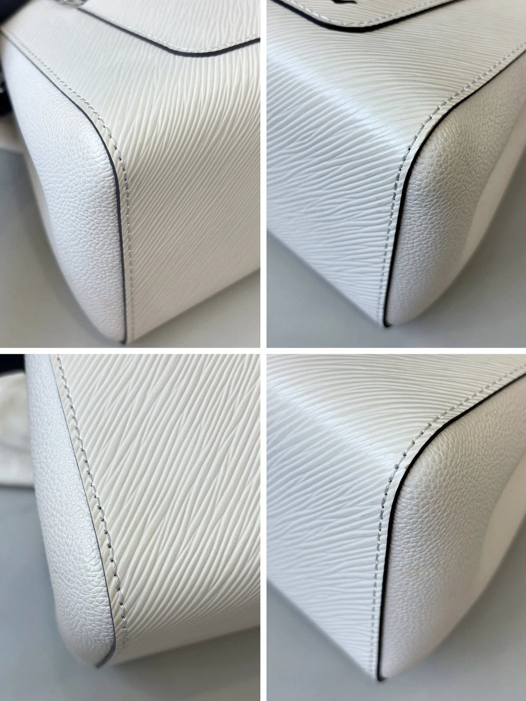 Louis Vuitton Marelle Epi White Silver Crossbody Top Handle Excellent