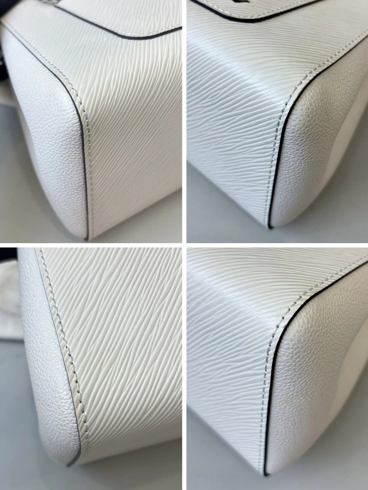 Louis Vuitton Marelle Epi White Silver Crossbody Top Handle Excellent