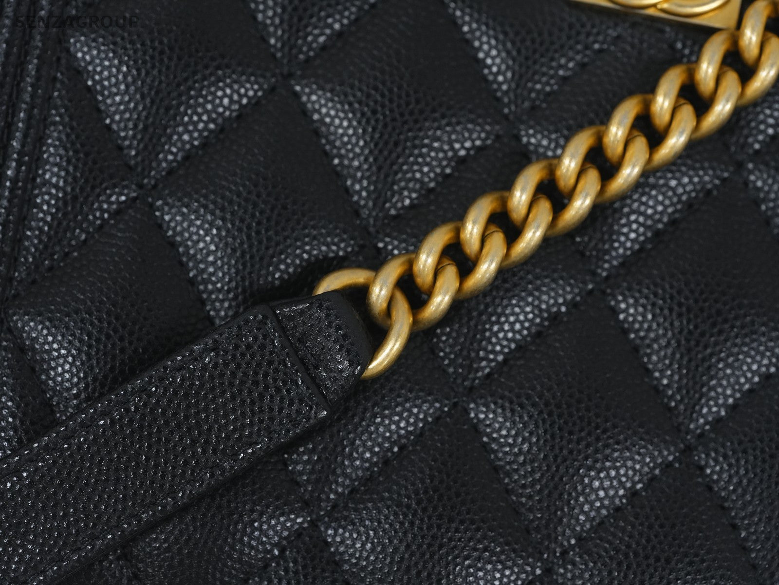 CHANEL Leboy Woc Calfskin Chain Shoulder bag Black Gold Women Classic