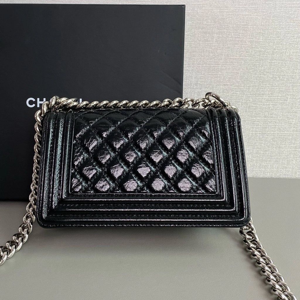 Chanel Leboy PM Chain Shoulder Bag Crossbody Women Classic Diamond