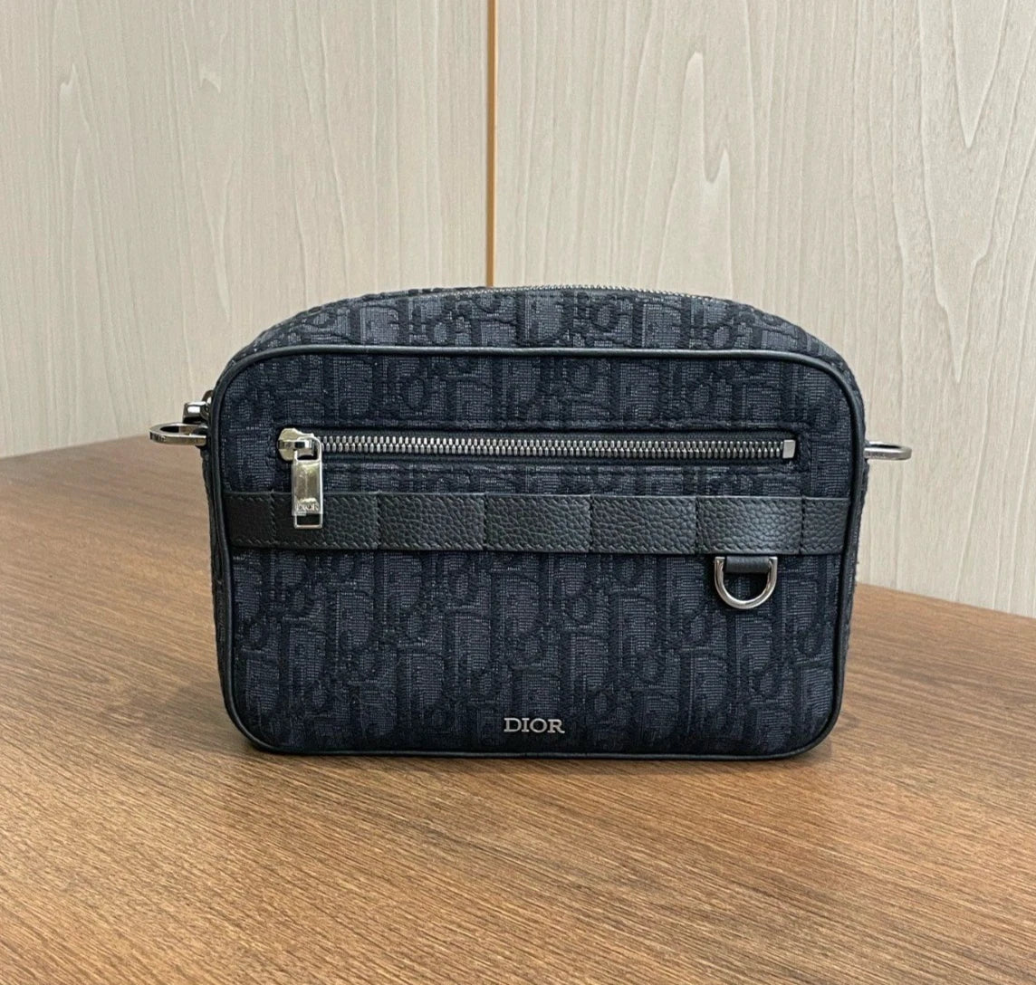 Christian Dior Safari Message Bag Shoulder Bag Black Unisex