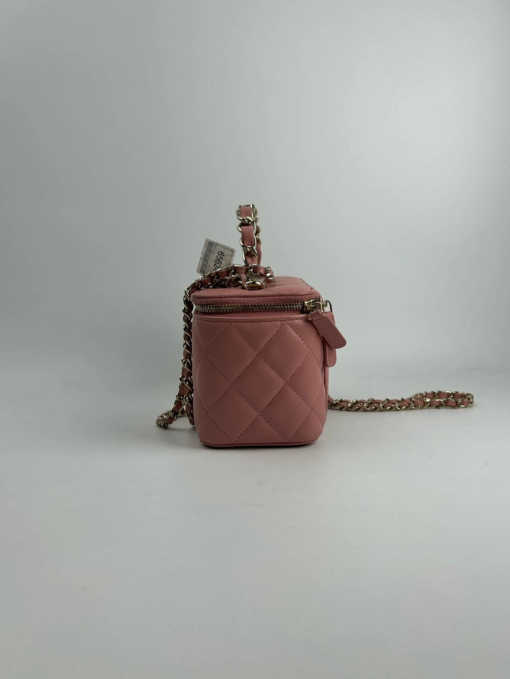 CHANEL Leather Pink Top Handle Long Box Bag For Women