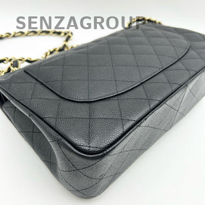 Chanel Classic Flap Jumbo Black Gold Chain Shoulder Crossbody Bag