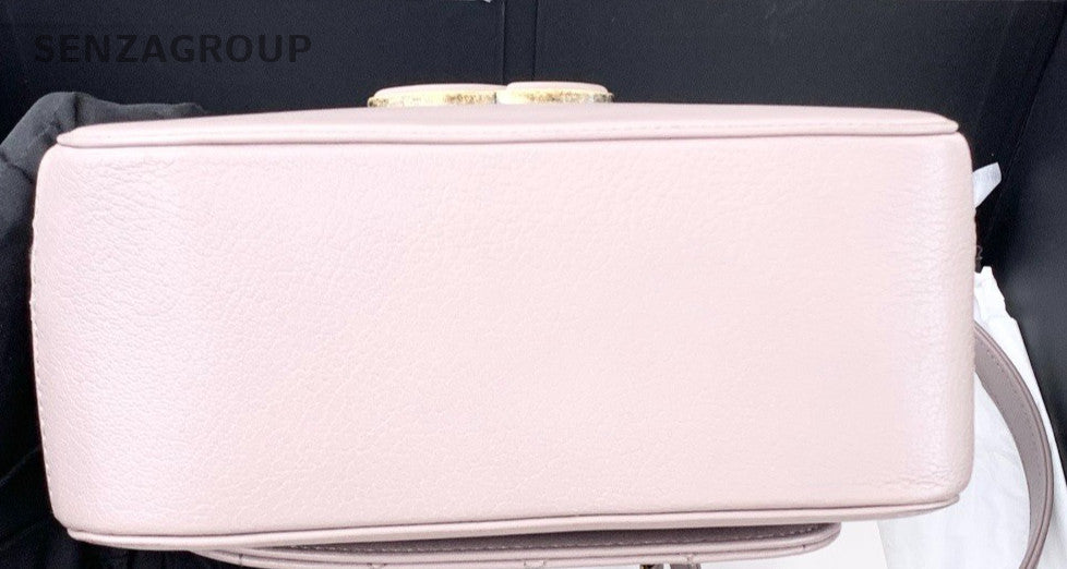 CHANEL PM Box Bag Calfskin Top Handle Shoulder Crossbody Bag Women Pink
