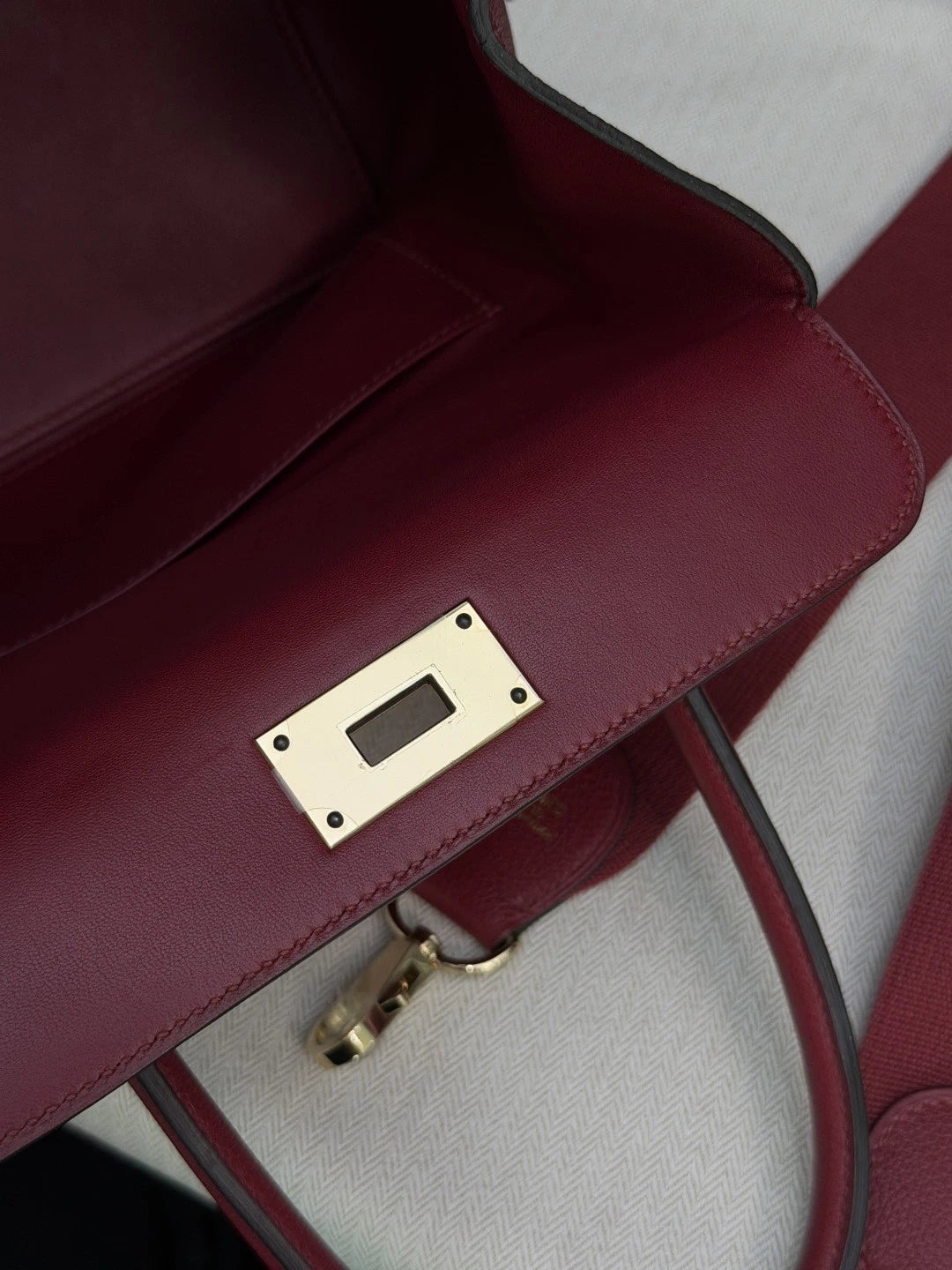 Hermes Tool Box20 Red Gold Hardware 2Way Top Handle Bag Crossbody