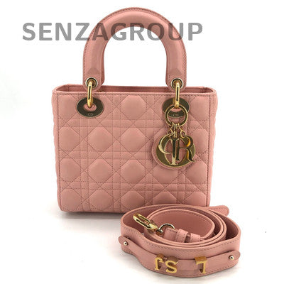 Dior Lady Dior Bag Pink Gold Lambskin Handbag Shoulder Bag Classic