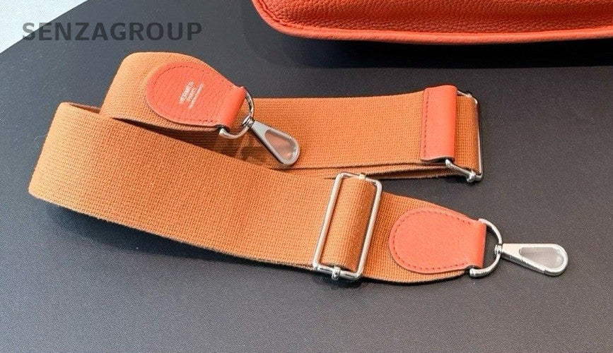 HERMES Evelyne29 Shoulder Bag Crossbody Orange Silver Used Women Classic