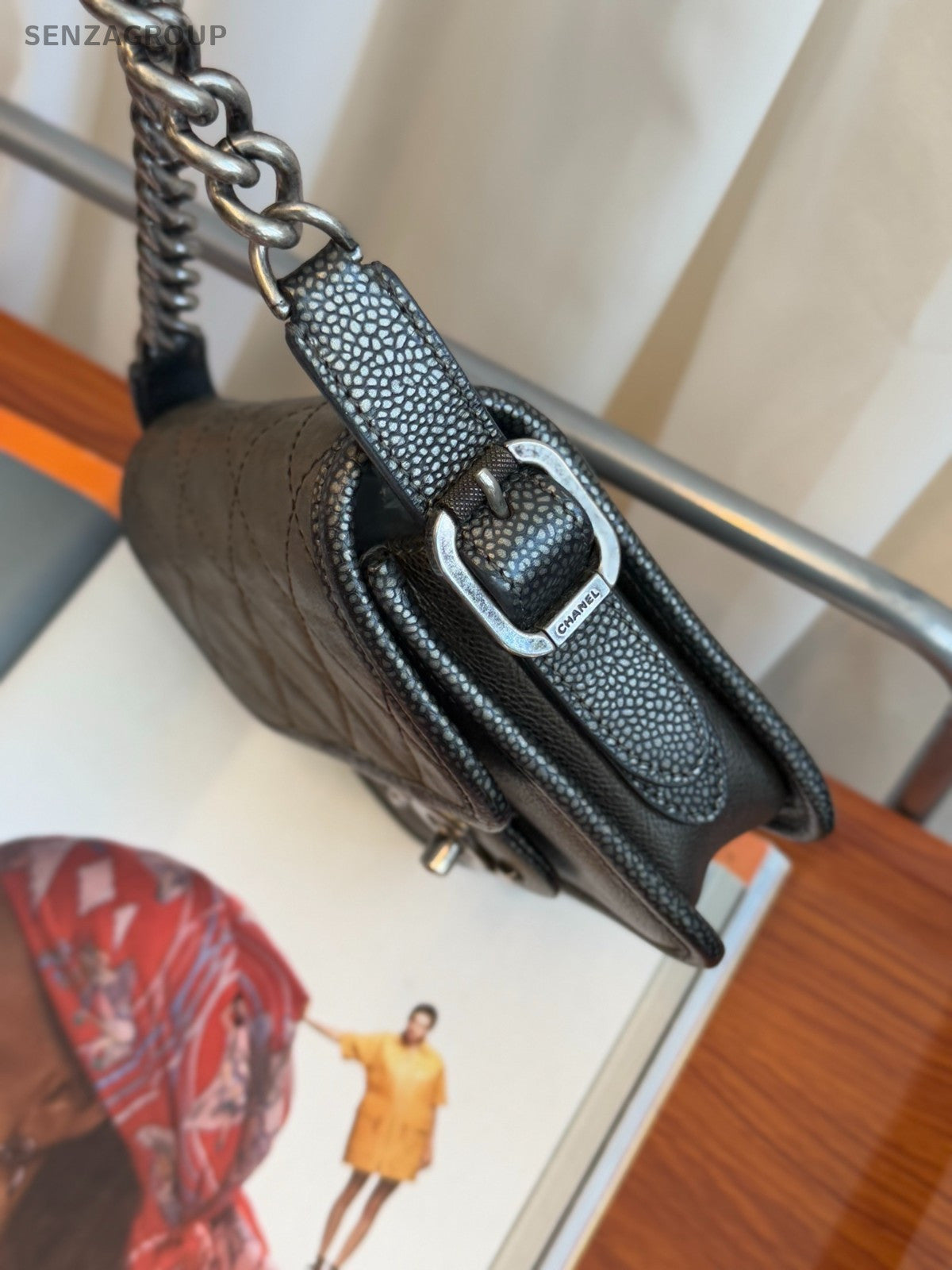 CHANEL CC Chain Diamond Pattern Shoulder bag Crossbody Women Gray
