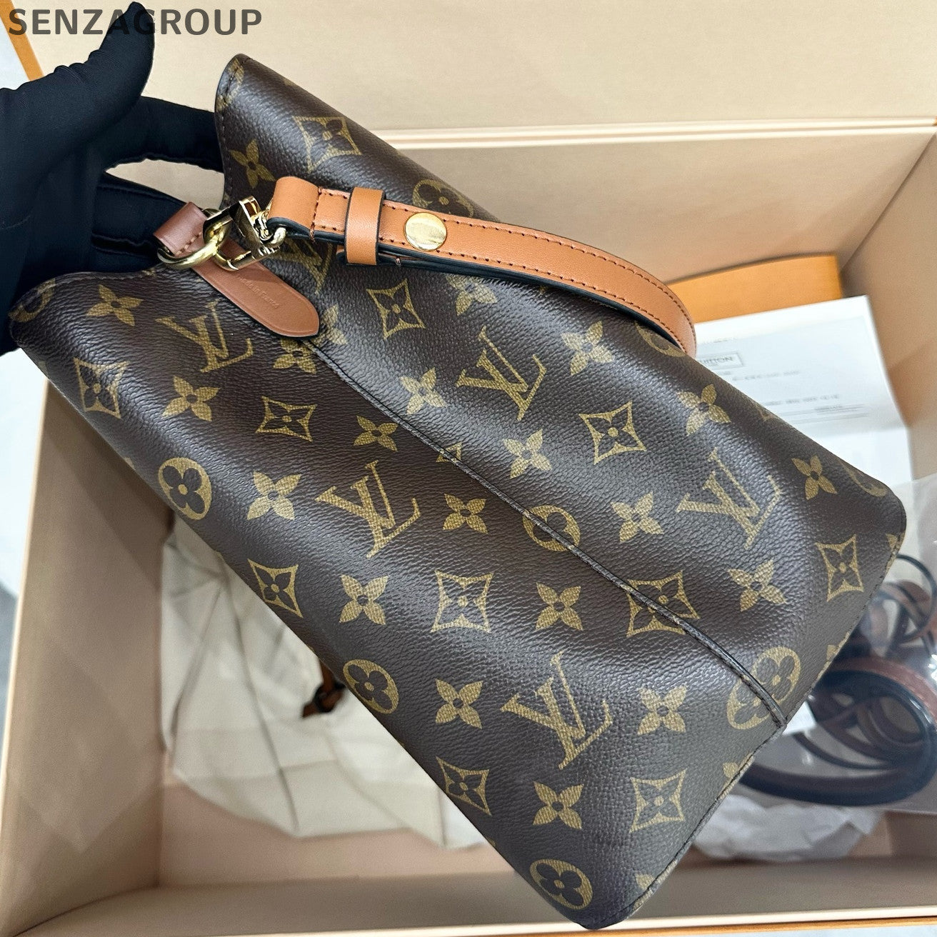 Louis Vuitton Monogram Brown Bucket Bag Handbag Shoulder Bag Classic Women