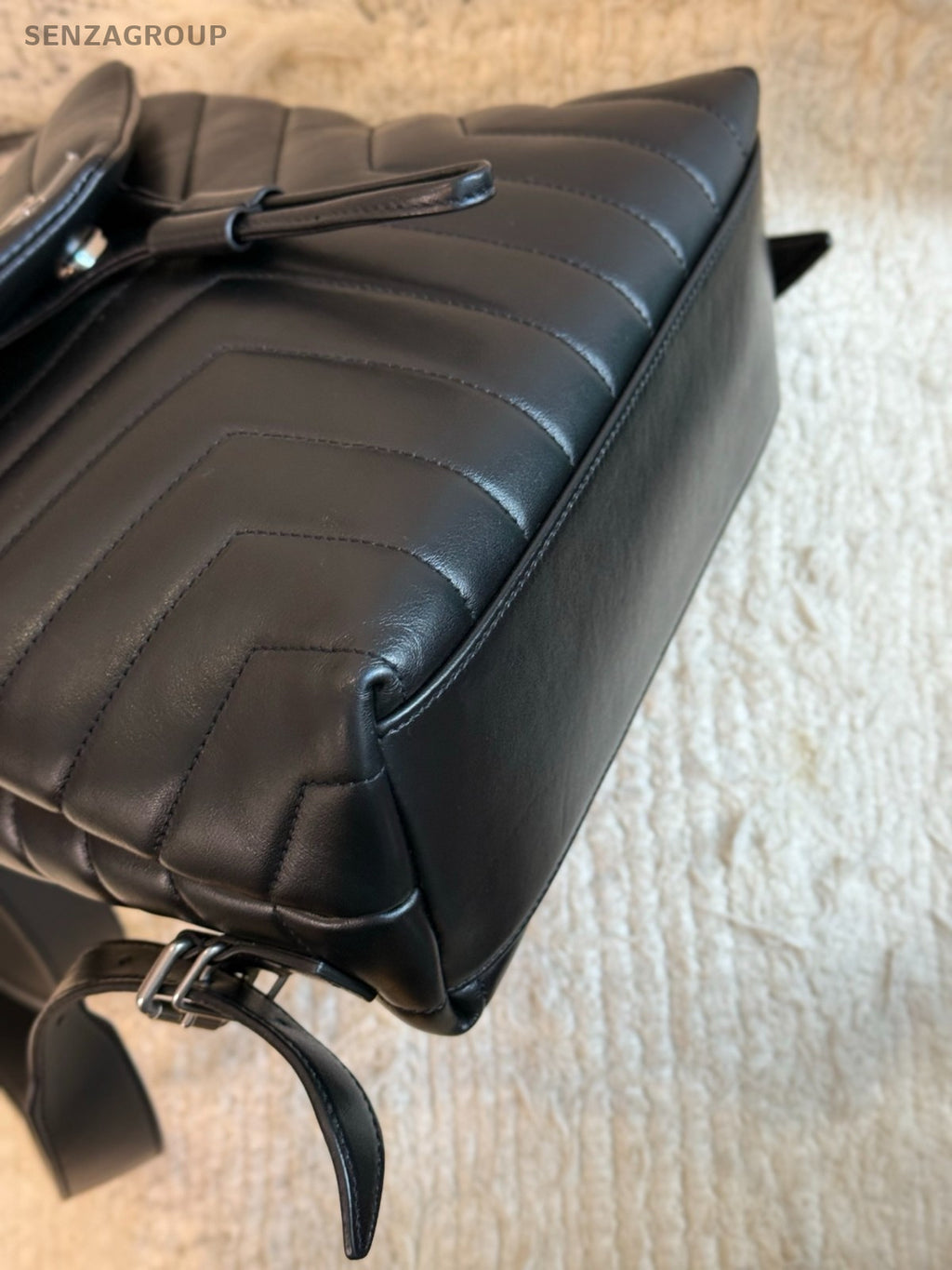 YSL Saint Laurent LouLou Backpack PM Top Handle Shoulder bag Black Women