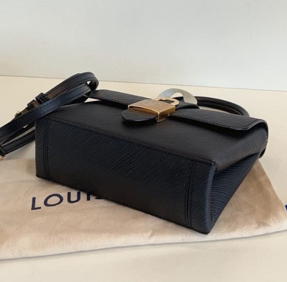 Louis Vuitton Locky BB Epi Top Handle Crossbody Black Gold Women Classic Fashion