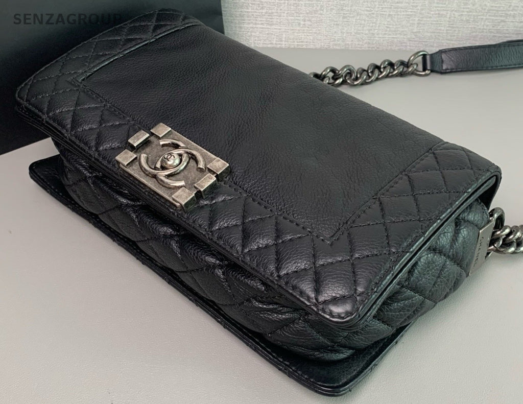 CHANEL Leboy Medium Black Silver Shoulder bag Crossbody Almost Brand NEW