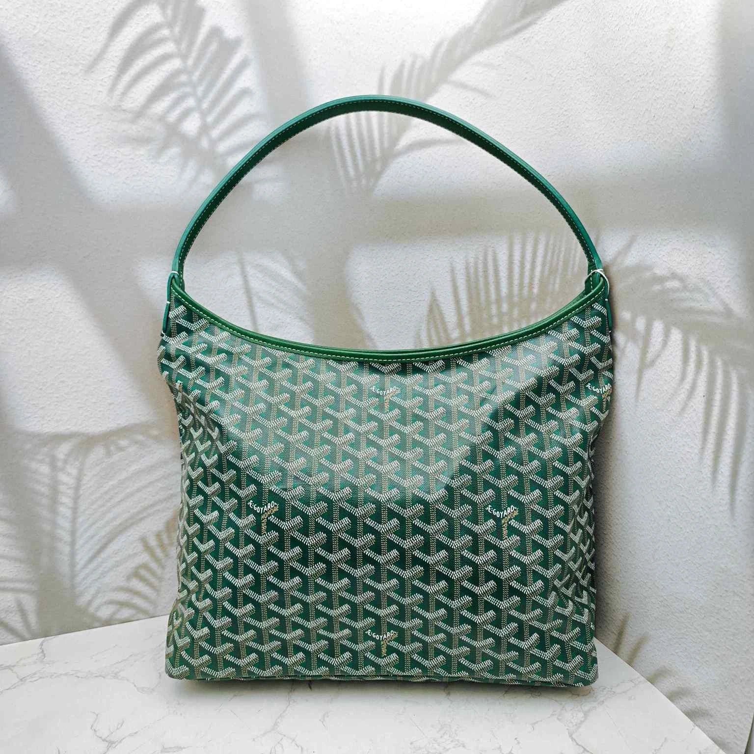 Goyard Green Monogram Canvas Hobo Tote Bag For Women