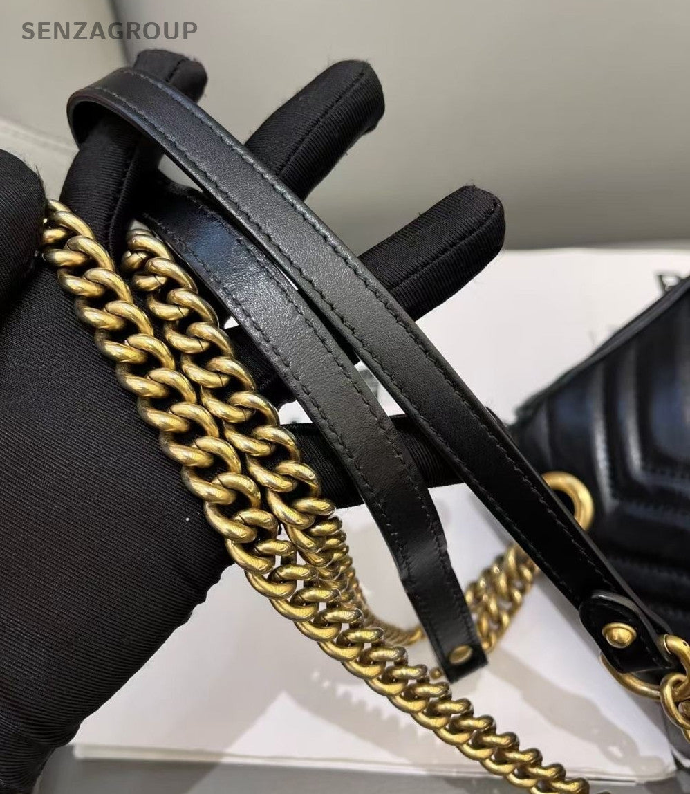 Gucci Marmont22 2ways Shoulder Crossbody Bag Women Black