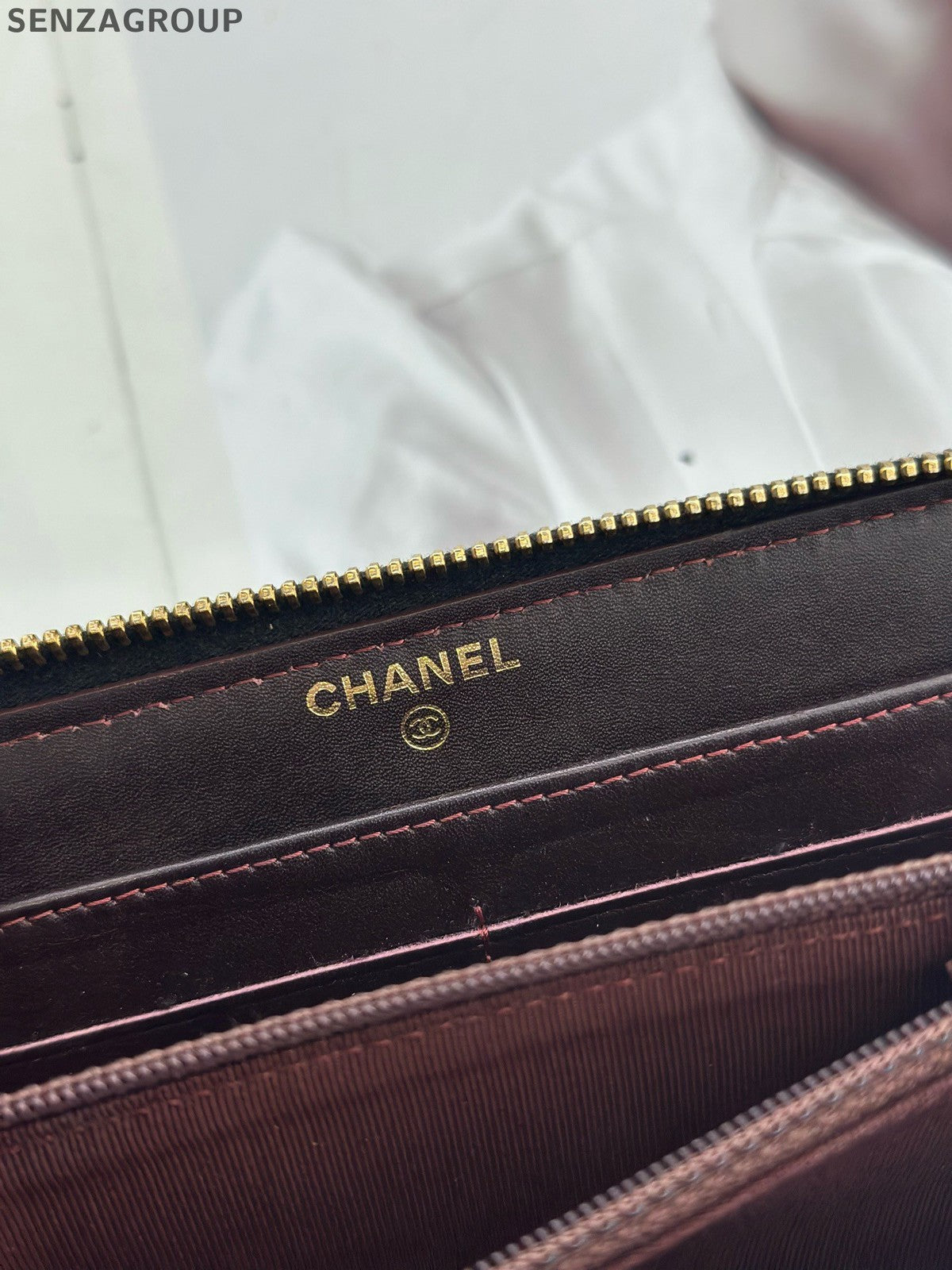 Chanel Diamond Wallet Clutch Black Gold Used Women Classic