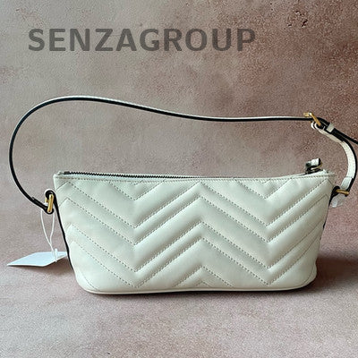 Gucci Marmont Shoulder Bag White Gold Hobo Crossbody Women's Classic Fashion