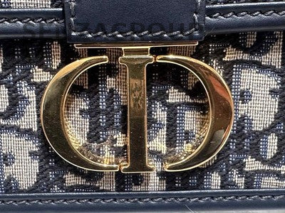 Dior Oblique Montaigne 30 Blue Gold Shoulder Bag - Classic Women's Fashion