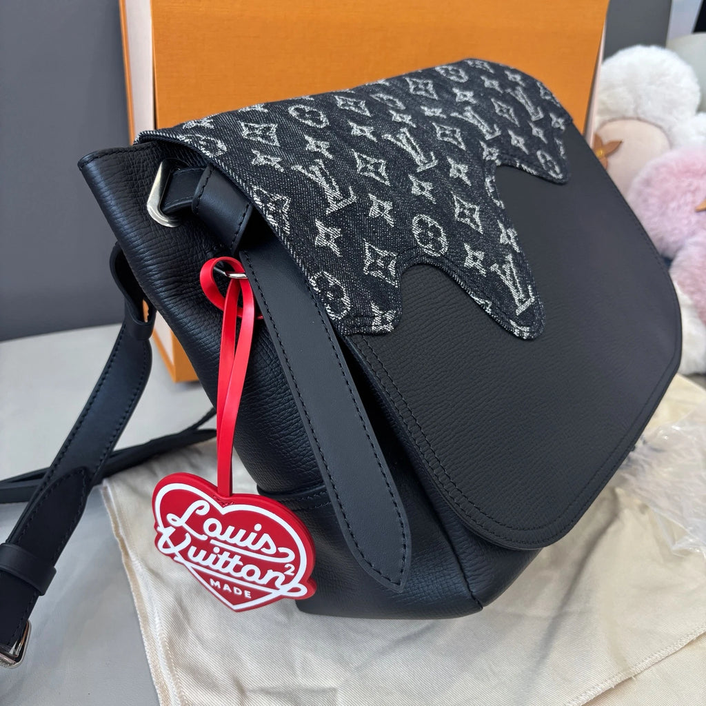 Louis Vuitton × Nigo Besace Tokyo Denim Monogram Shoulder Crossbody Black SHW
