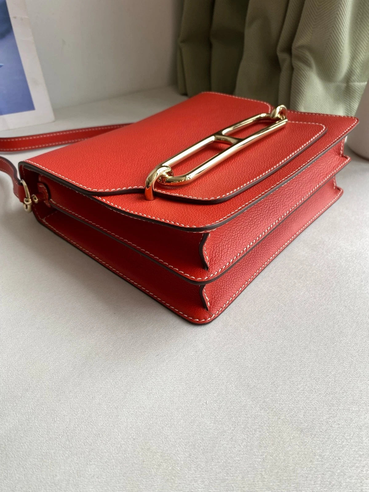 Hermes Roulis23 Tomato Red Shoulder Crossbody Bag For Women
