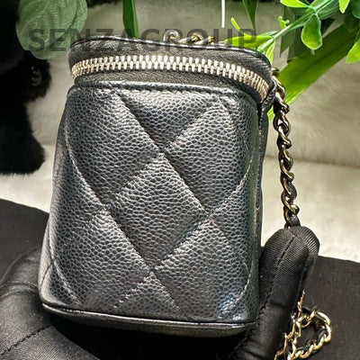 Chanel 23S Mini Vanity Black Caviar Leather Chain Crossbody Bag