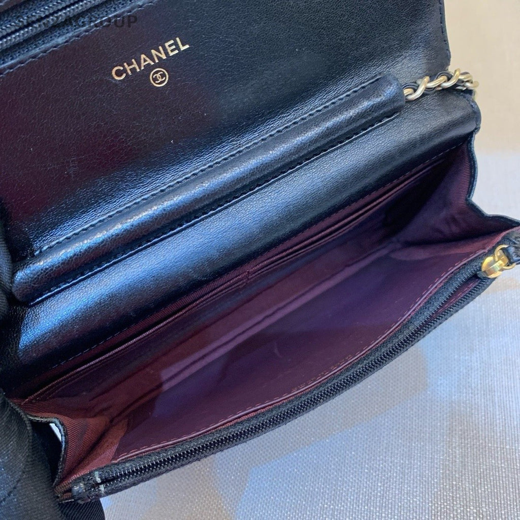 CHANEL Classic Wallet woc Black gold Crossbody bag