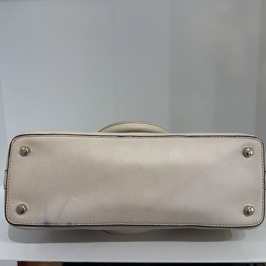Coach Beige Canvas Monogram Sierra Shell Shoulder Crossbody Handbag Women