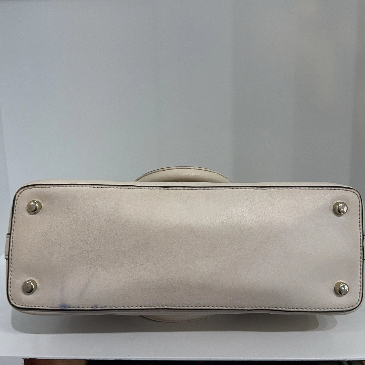 Coach Beige Canvas Monogram Sierra Shell Shoulder Crossbody Handbag Women