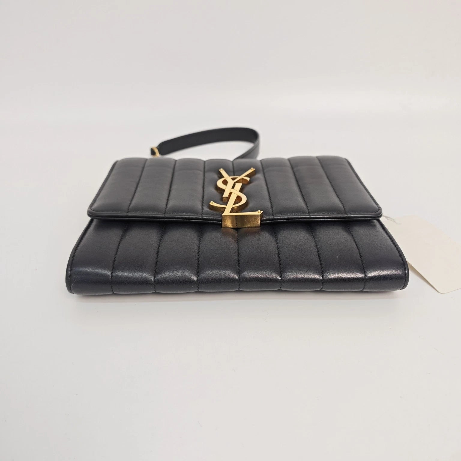 YSL Black Calfskin Vicky Chain Shoulder Crossbody Bag For Women