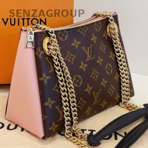 Louis Vuitton Surene BB Monogram Chain Shoulder Bag Crossbody Brown Pink Women