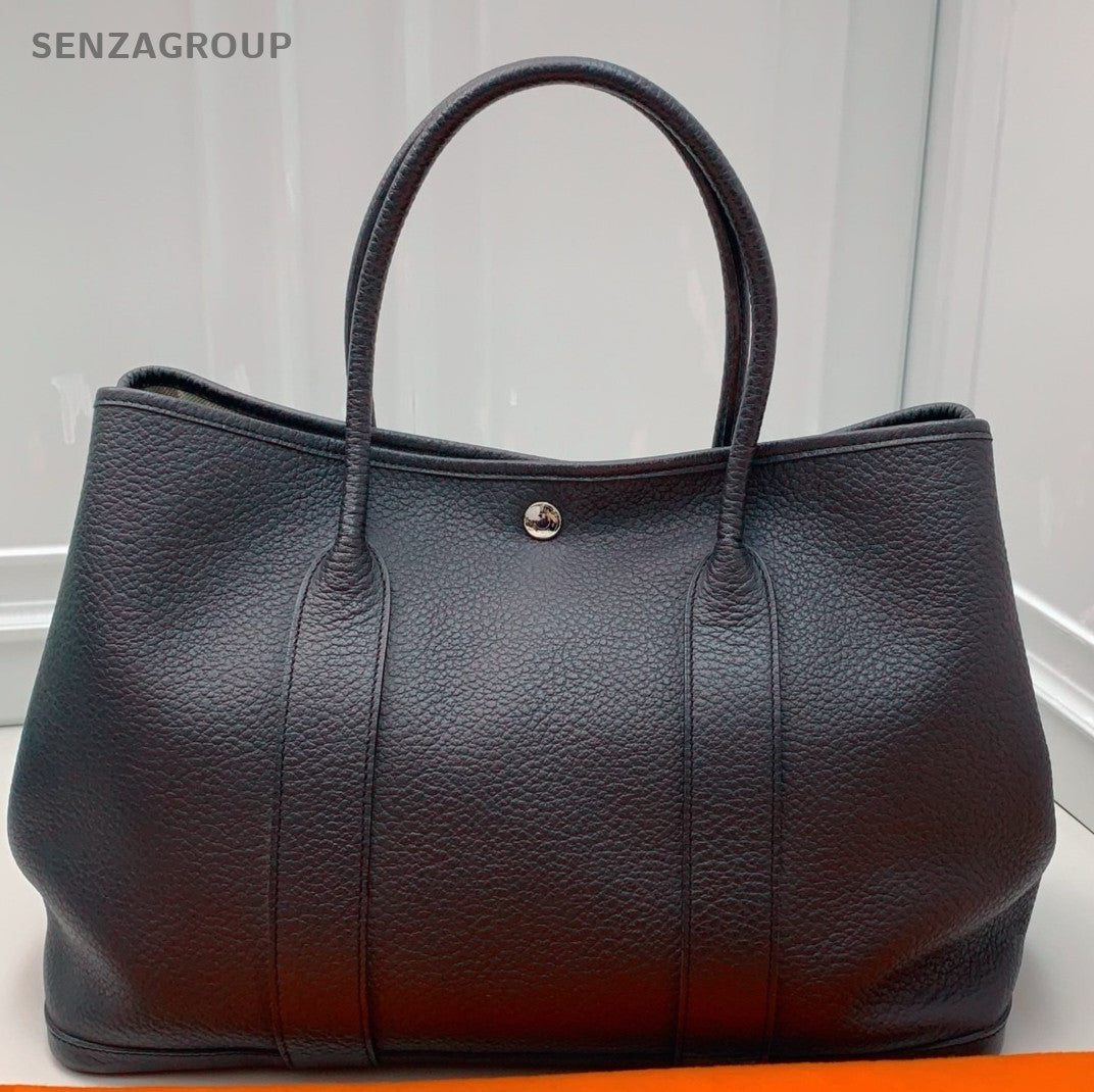 Hermes Garden Party Top Handle Bag Black Women Classic Designer