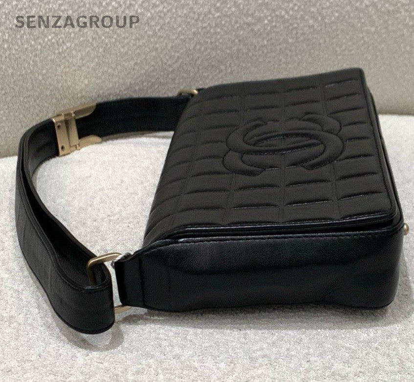 Chanel Ice Cube Vintage Black Gold Shoulder Bag Used Women Classic