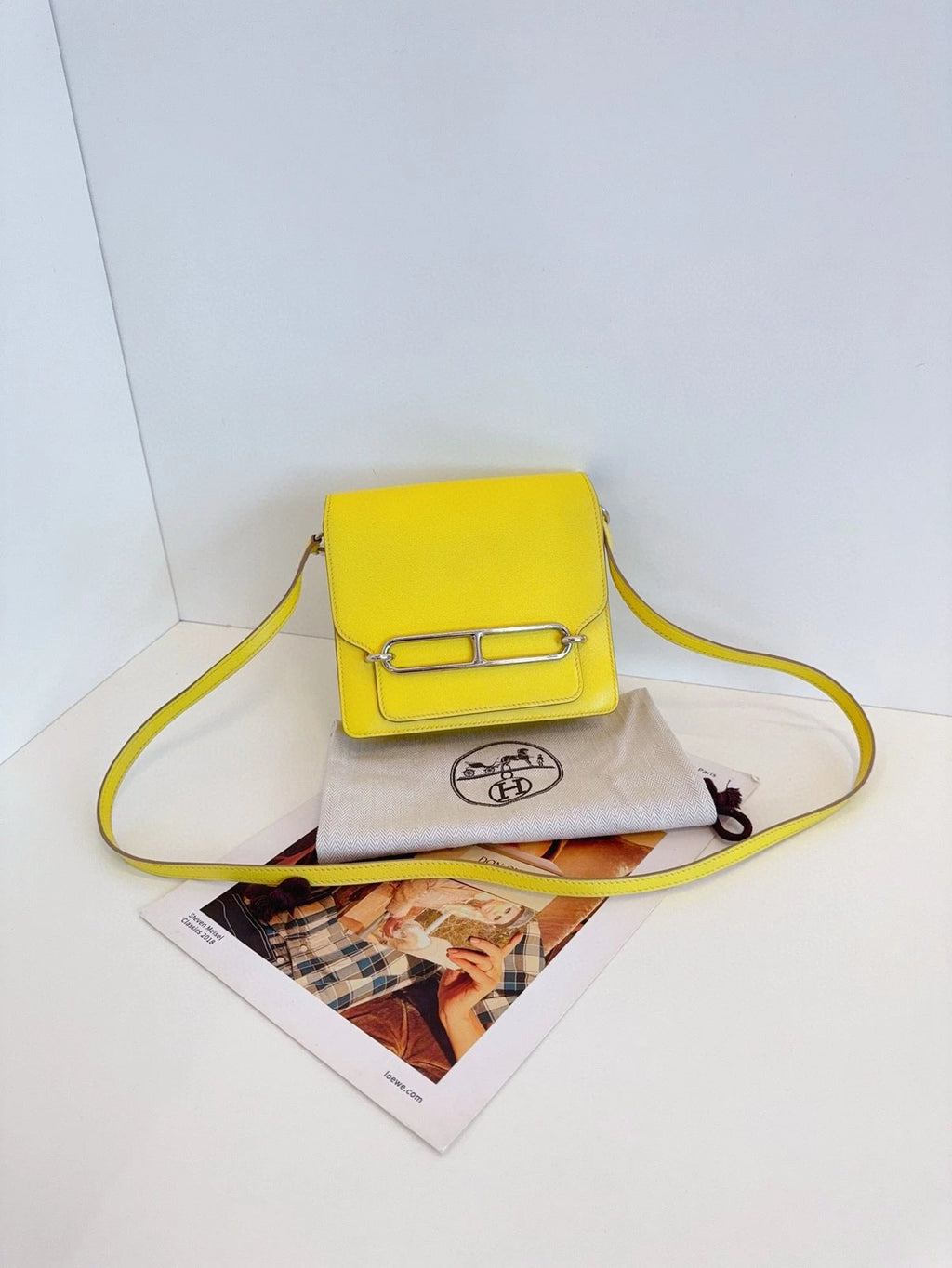 Hermes Roulis19 Mini Shoulder Bag For Women Yellow